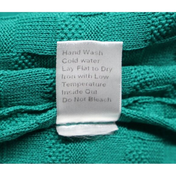 Ming Wang Women's Knit Open Front Blazer Sweater Green With Black Trim Sz S - Picture 8 of 9